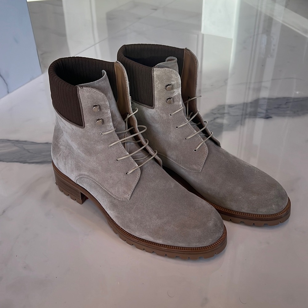 Christian Louboutin suede combat boots. Like new. No dust bags or box.